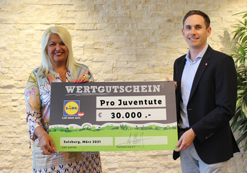 Lidl Österreich spendet 30.000 Euro an Pro Juventute