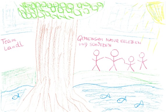 Kinderzeichnung "Gemeinsam Natur erleben"